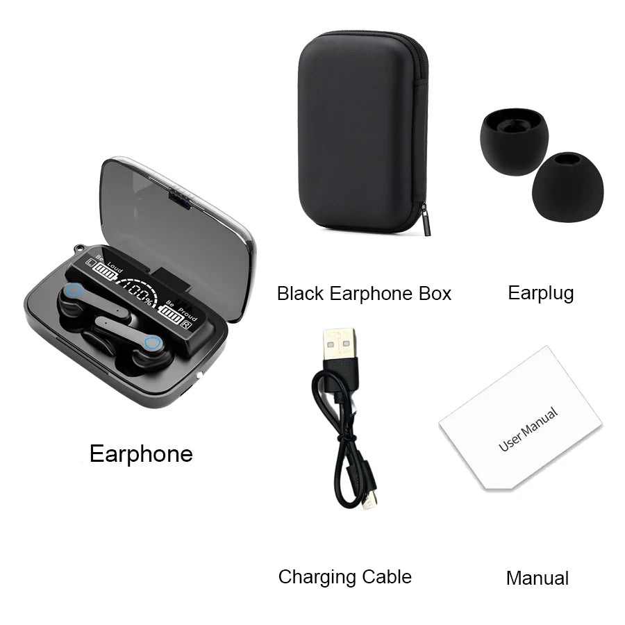 M19 Bluetooth Headset Wireless Tws Gaming Support Noise-cancelling Touch In-ear Mini Emergency Power Bank Headset