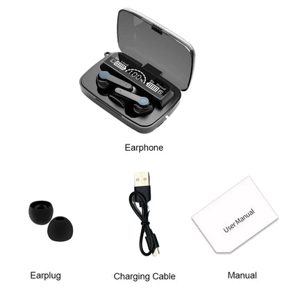 M19 Bluetooth Headset Wireless Tws Gaming Support Noise-cancelling Touch In-ear Mini Emergency Power Bank Headset