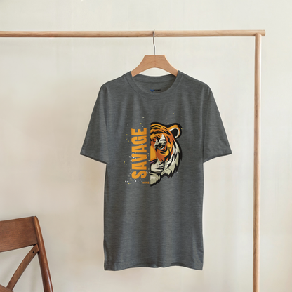T-Shirt - Savage Tiger Graphic | Unisex Heavyweight Streetwear Tee | Bold Tiger Face Print | Gildan 5000 Premium Quality