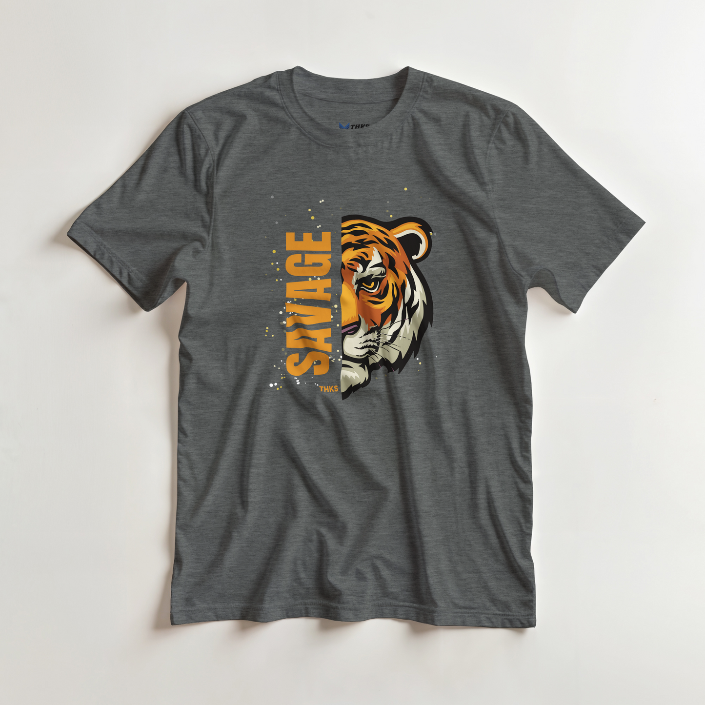 T-Shirt - Savage Tiger Graphic | Unisex Heavyweight Streetwear Tee | Bold Tiger Face Print | Gildan 5000 Premium Quality