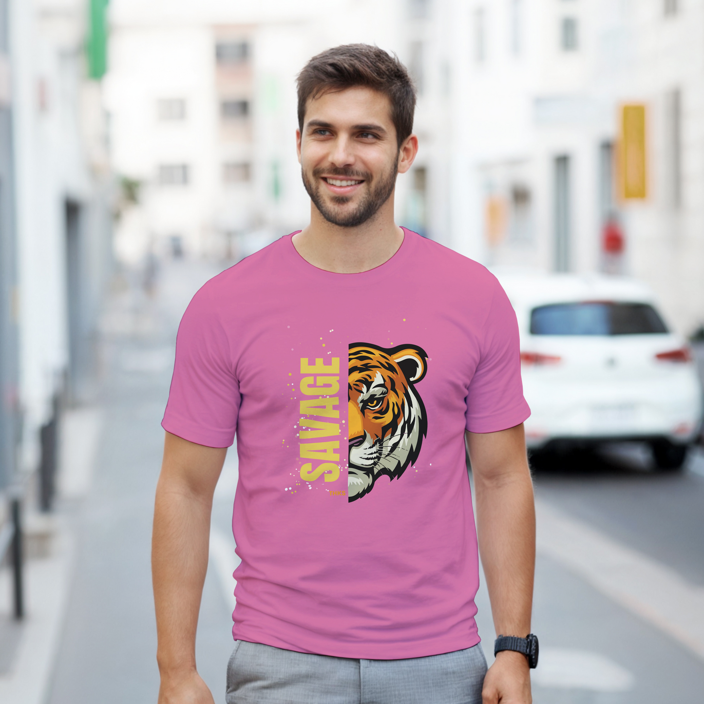 T-Shirt - Savage Tiger Graphic | Unisex Heavyweight Streetwear Tee | Bold Tiger Face Print | Gildan 5000 Premium Quality